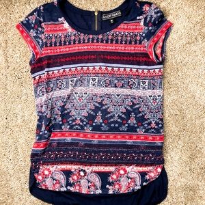 Red, White, & Blue patterned short sleeve